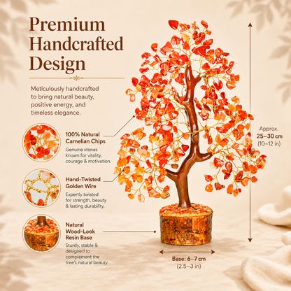 Carnelian Crystal Tree for Confidence, Energy & Success