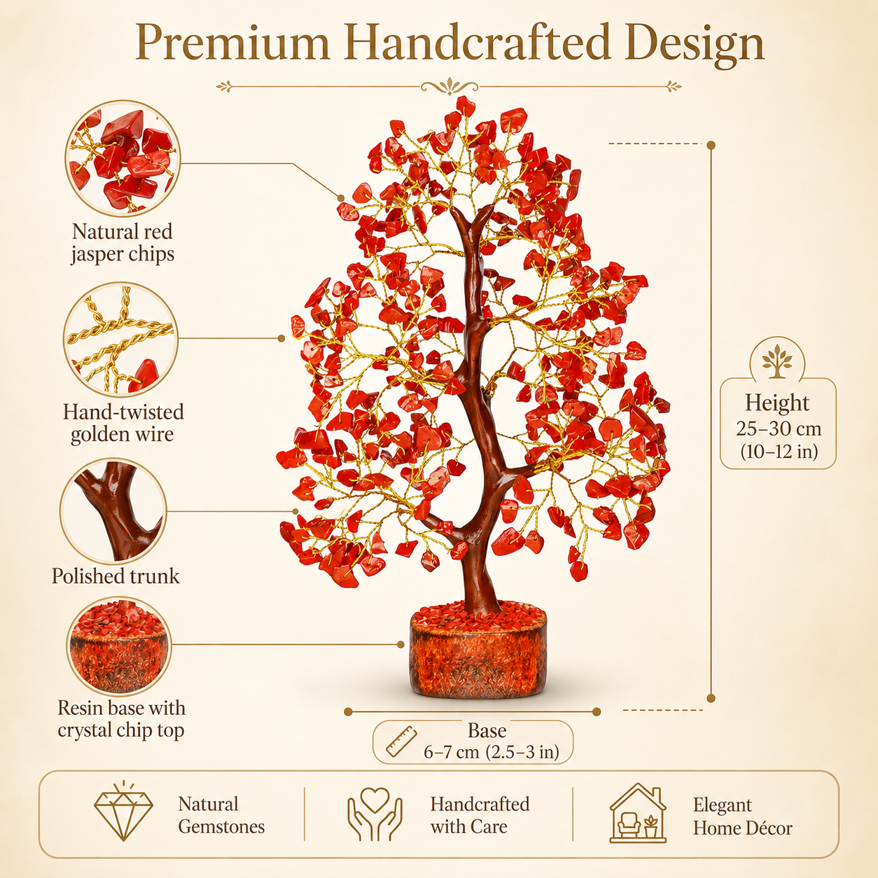 Red Jasper Crystal Tree for Strength, Stability & Positive Energy