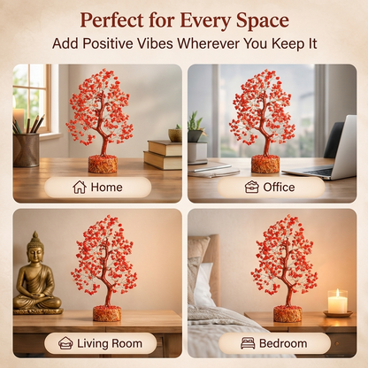 Red Jasper Silver Wire Crystal Tree