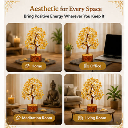 Yellow Aventurine Crystal Tree for Luck, Success & Positive Energy