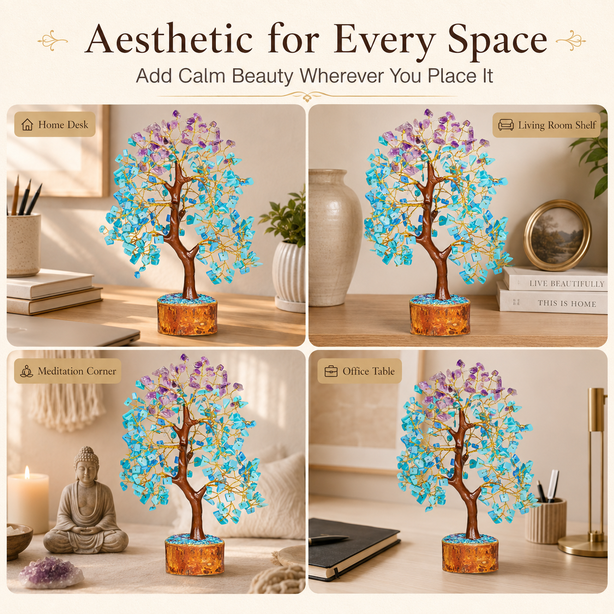 Amethyst and Turquoise Crystal Tree