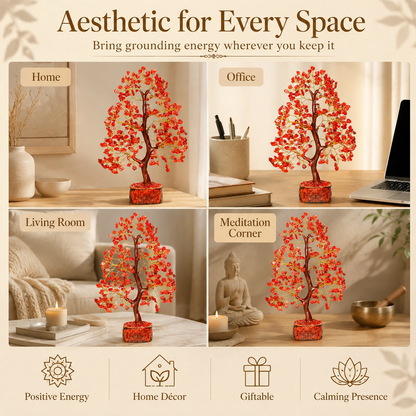 Red Jasper Crystal Tree for Strength, Stability & Positive Energy