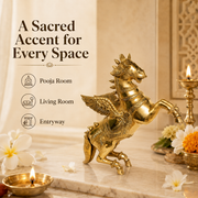 Handcrafted Brass Winged Horse Idol