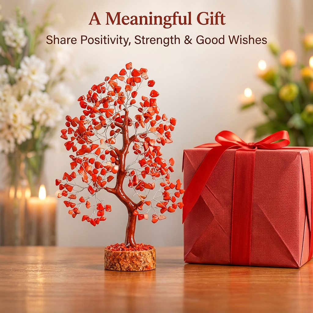 Red Jasper Silver Wire Crystal Tree