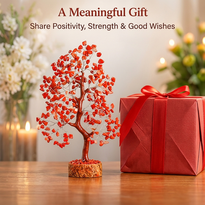 Red Jasper Silver Wire Crystal Tree