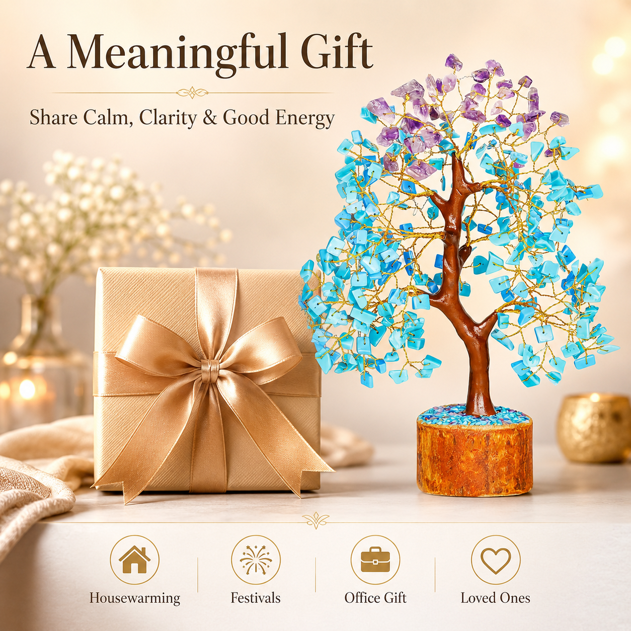Amethyst and Turquoise Crystal Tree