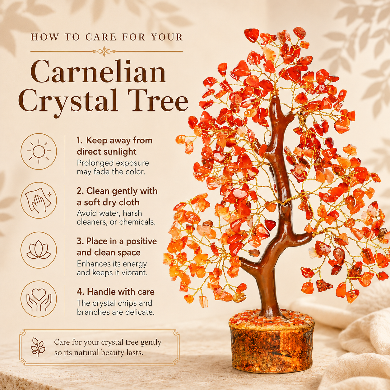 Carnelian Crystal Tree for Confidence, Energy & Success