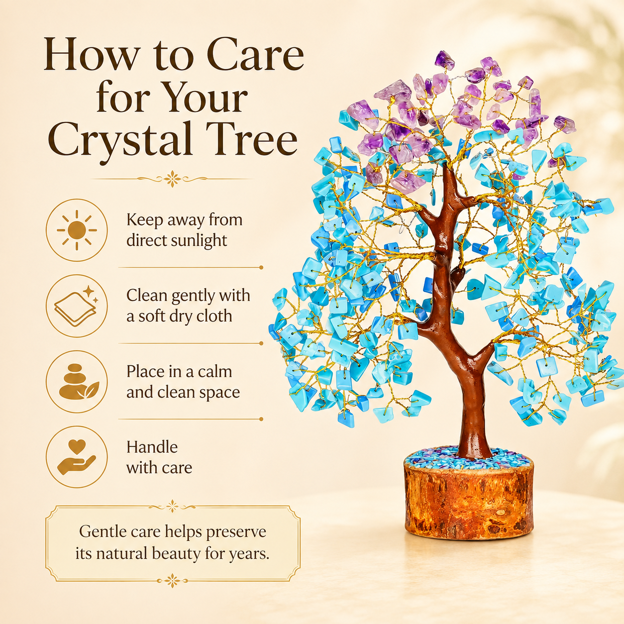Amethyst and Turquoise Crystal Tree