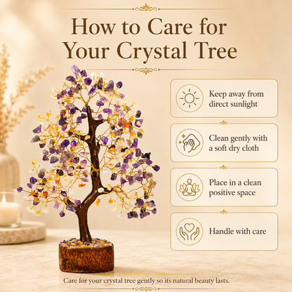 Citrine and Amethyst Crystal Tree