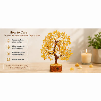 Yellow Aventurine Crystal Tree for Luck, Success & Positive Energy