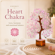 Buy Rose Quartz Crystal Wooden Tree With Silver Wire