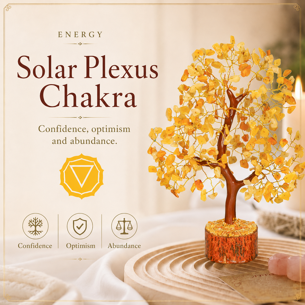 Yellow Aventurine Crystal Tree with Golden Wire