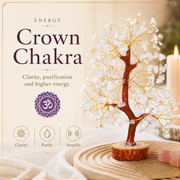 Buy Clear Quartz Crystal Wooden Tree With Golden Wire