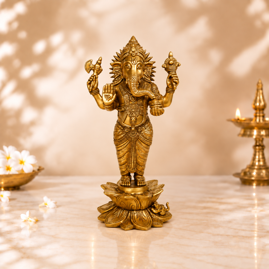 Lord Ganesha On Lotus