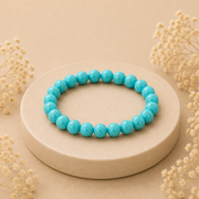 Turquoise Crystal Bracelet (Bead Size: 8mm, Length: 6-7 Inch)