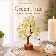 Shop Green Jade Crystal Wooden Tree With Golden Wire