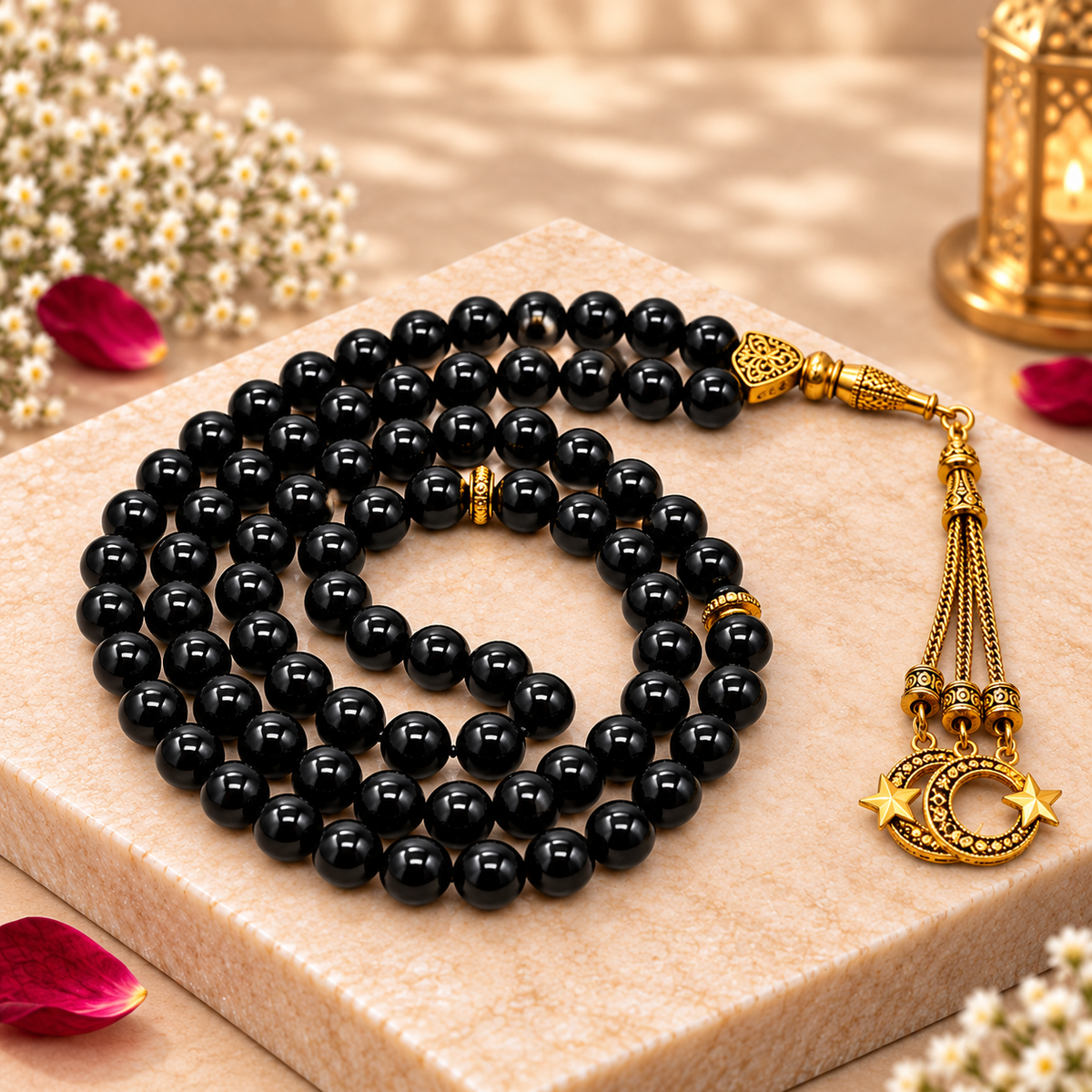 Black Gemstone Crystal Tasbeeh