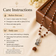 Shiv Rudraksha Mala with Trishul Damru Pendant