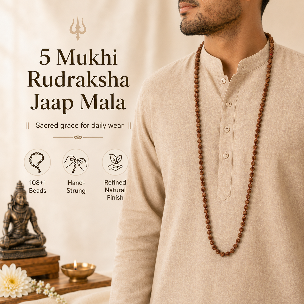 5 Mukhi Rudraksha Jaap Mala