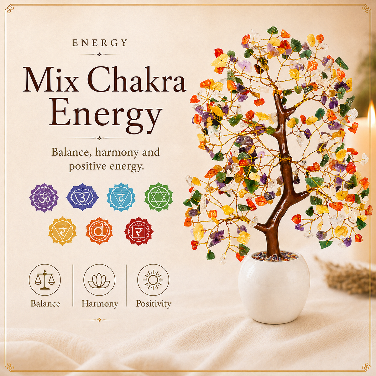 Mix 7 Chakra Crystal Tree