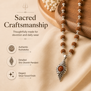 Shiv Rudraksha Mala with Shankh Pendant