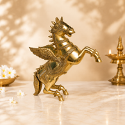 Handcrafted Brass Winged Horse Idol