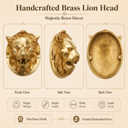 Handcrafted Brass Lion Head Wall Decor