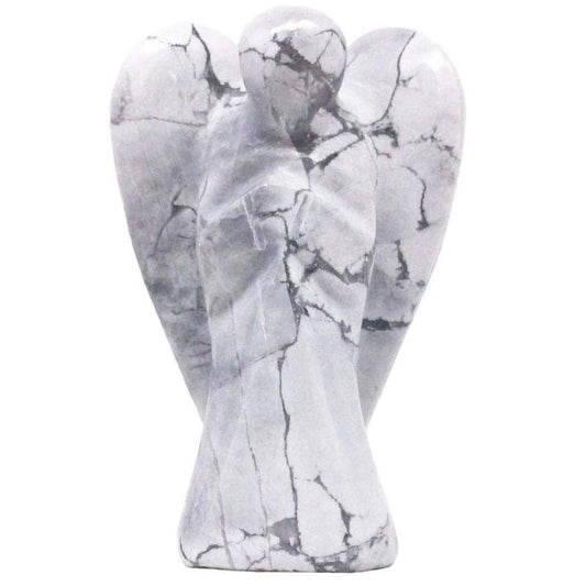 Howlite Angel Figurine for Calmness, Patience, and Stress Relief