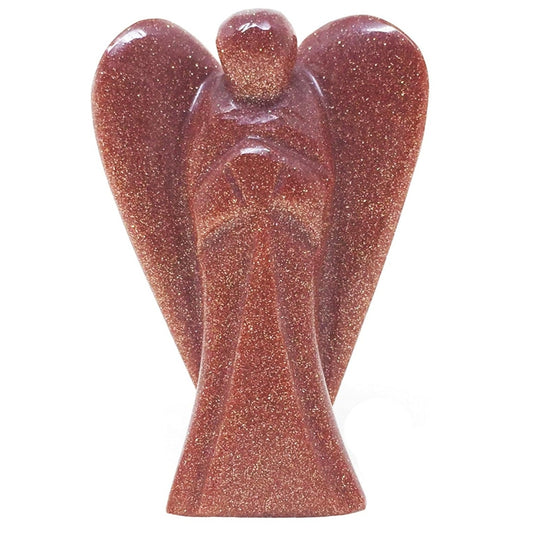 Goldstone Angel Figurine for Ambition, Vitality, and Positivity