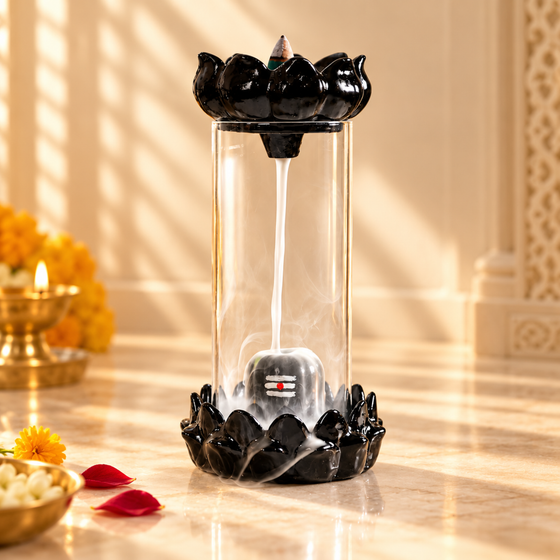 Shivling Backflow Incense Burner | Lotus Smoke Fountain