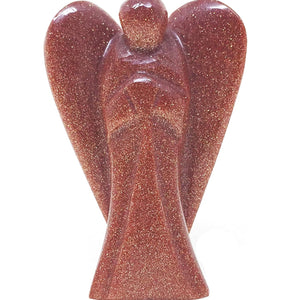 Goldstone Angel Figurine for Ambition, Vitality, and Positivity