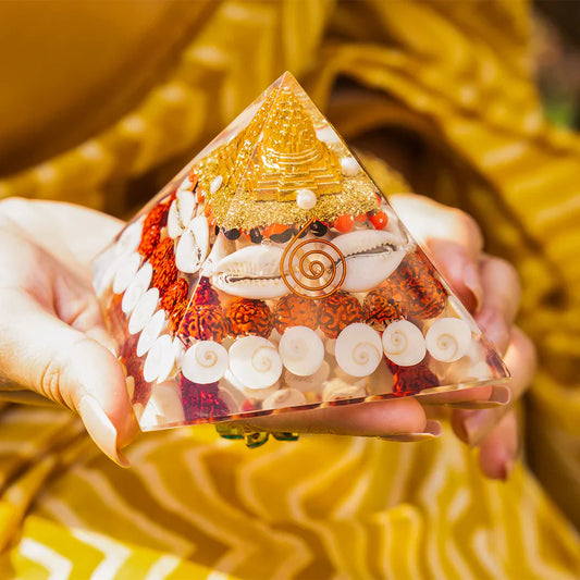 Laxmi Gomti Chakra Healing Crystal Orgone Pyramid