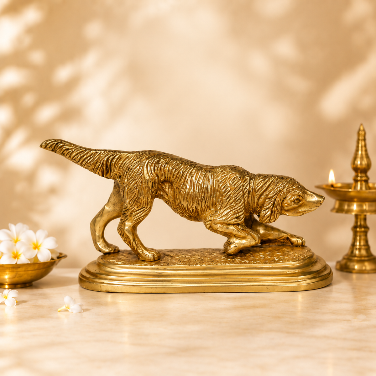 Handcrafted Brass Dog Idol