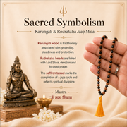 Karungali & Rudraksha Jaap Mala with Saffron Tassel