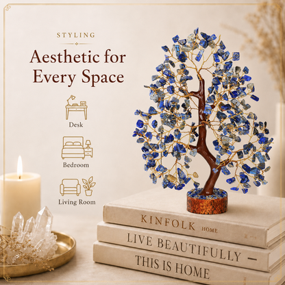 Buy Lapis Lazuli Crystal Tree with Golden Wire