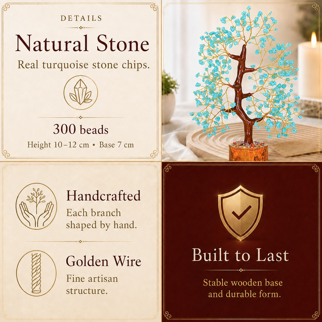 Turquoise Crystal Tree for Home, Office and Meditation