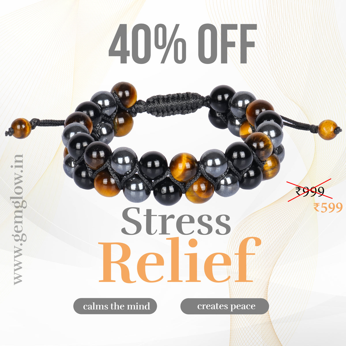 Triple Protection Crystal Bracelet - Shield Against Negative Energy
