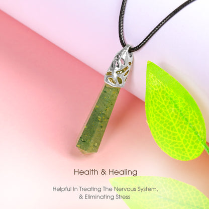 Green Jade Crystal Point Pendant