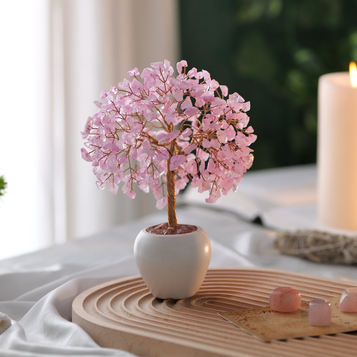 Rose Quartz Certified Healing Crystal Tree For Love