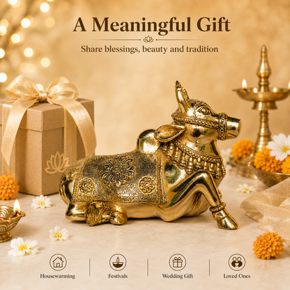 Handcrafted Brass Nandi Idol