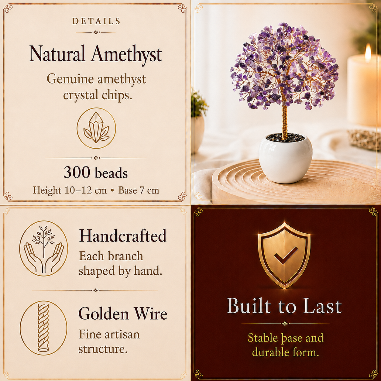 Amethyst Crystal Tree for Home, Office and Meditation