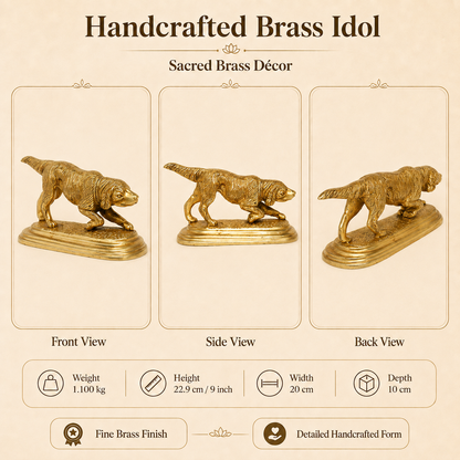 Handcrafted Brass Dog Idol