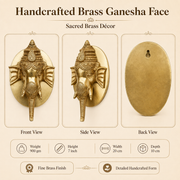 Handcrafted Brass Ganesha Face Wall Decor