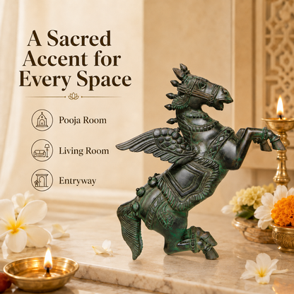 Handcrafted Brass Winged Horse Idol – 12 Inch