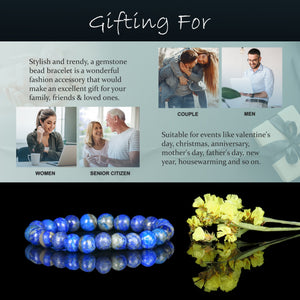 Lapis Lazuli Sagittarius Zodiac(धनु राशि) Certified Healing Crystal Bracelet