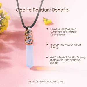 Opalite Crystal Point Pendant – Perfect for Meditation and Chakra Healing