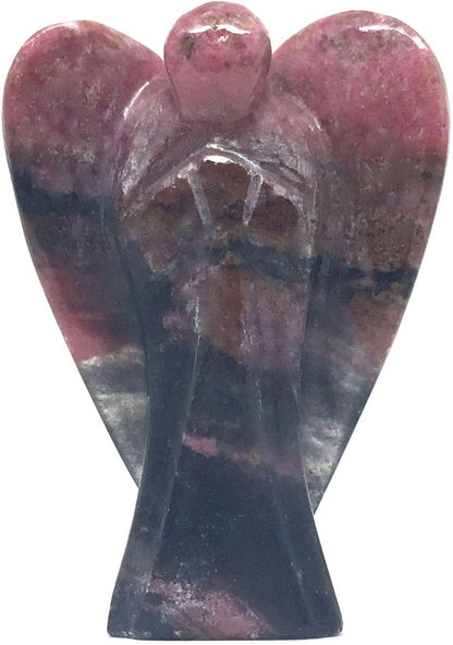 Rhodonite Crystal  Angel Figurine & Statue for Love, Healing, and Balance