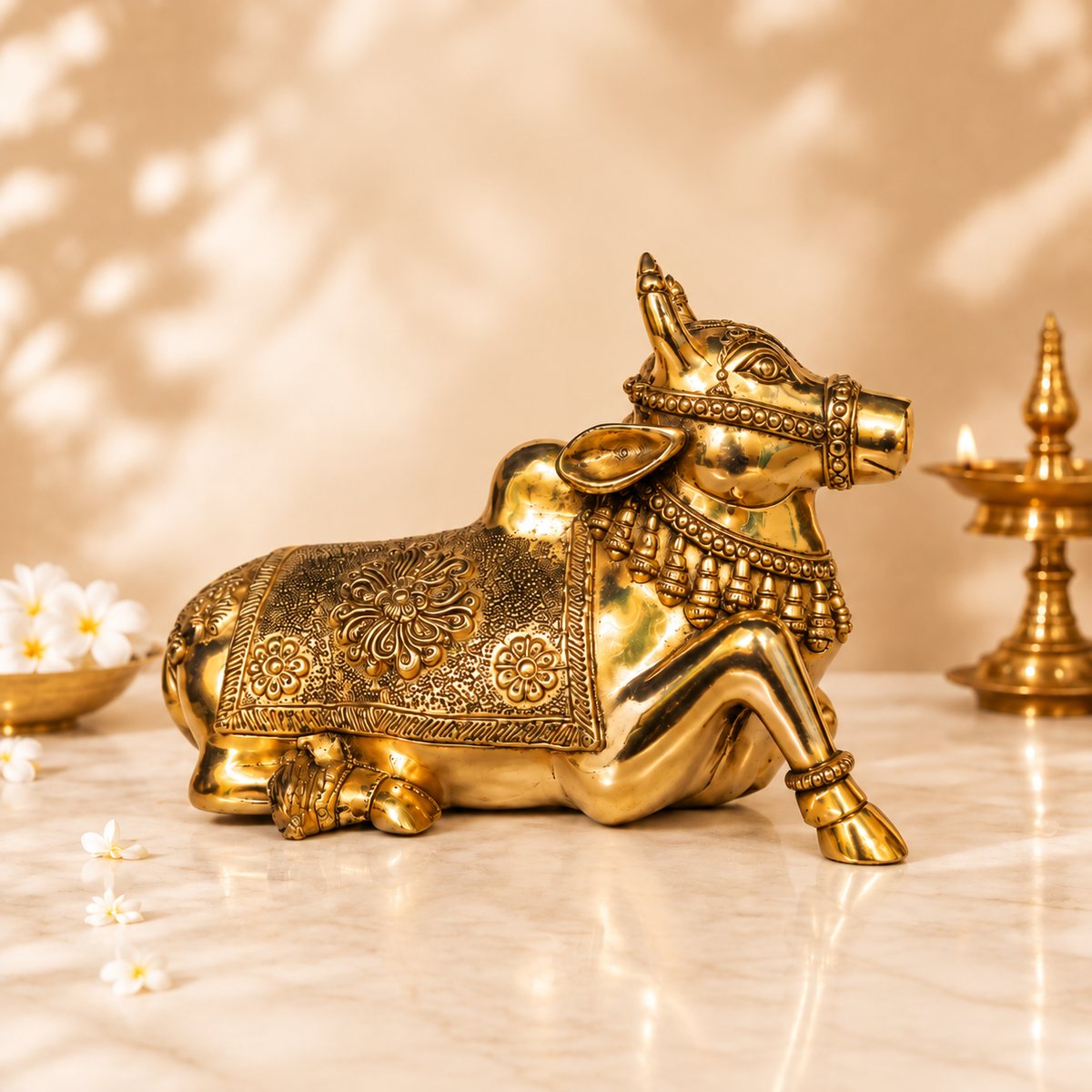 Handcrafted Brass Nandi Idol
