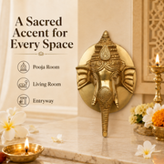 Handcrafted Brass Ganesha Face Wall Decor
