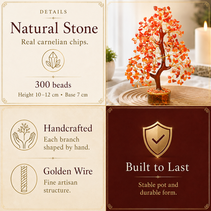 Carnelian Crystal Tree for Confidence, Energy & Success